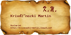 Krivánszki Martin névjegykártya