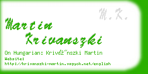 martin krivanszki business card